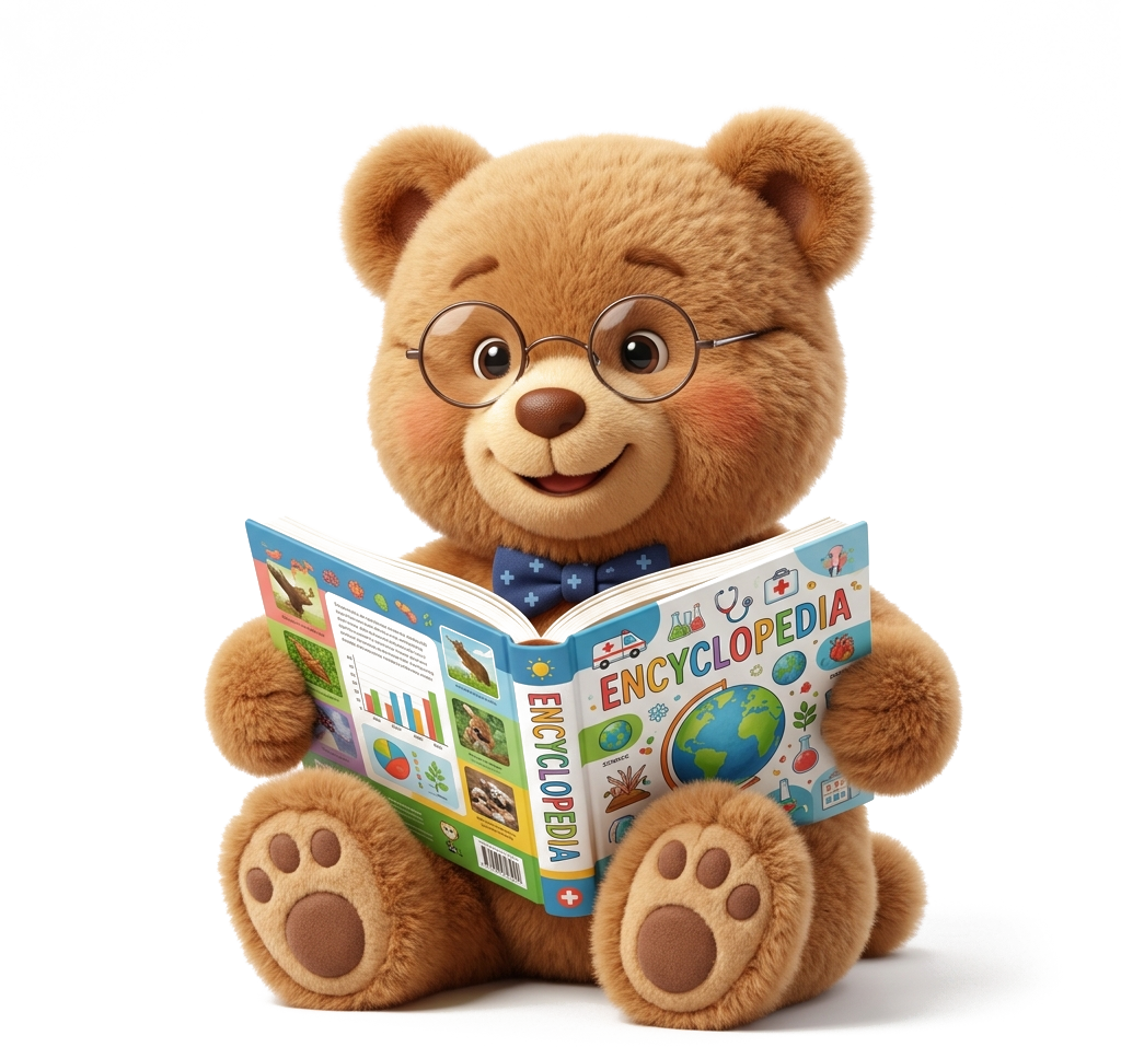 3D Reading Bear Mascot